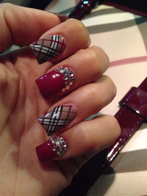 burberry inspired nails|plaid nail designs for women.